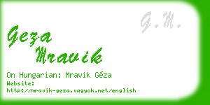 geza mravik business card