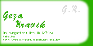 geza mravik business card